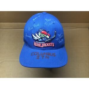 Columbus Blue Jackets Signed Hat NHL Hockey Strapback Team Staff Autographed